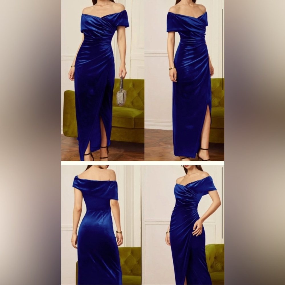 New Year’s Eve dress, prom dress, Christmas party, wedding. BLUE VELVET DRESS